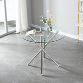 36 inches Bella Round Glass Top Dining Table with Chrome Legs
